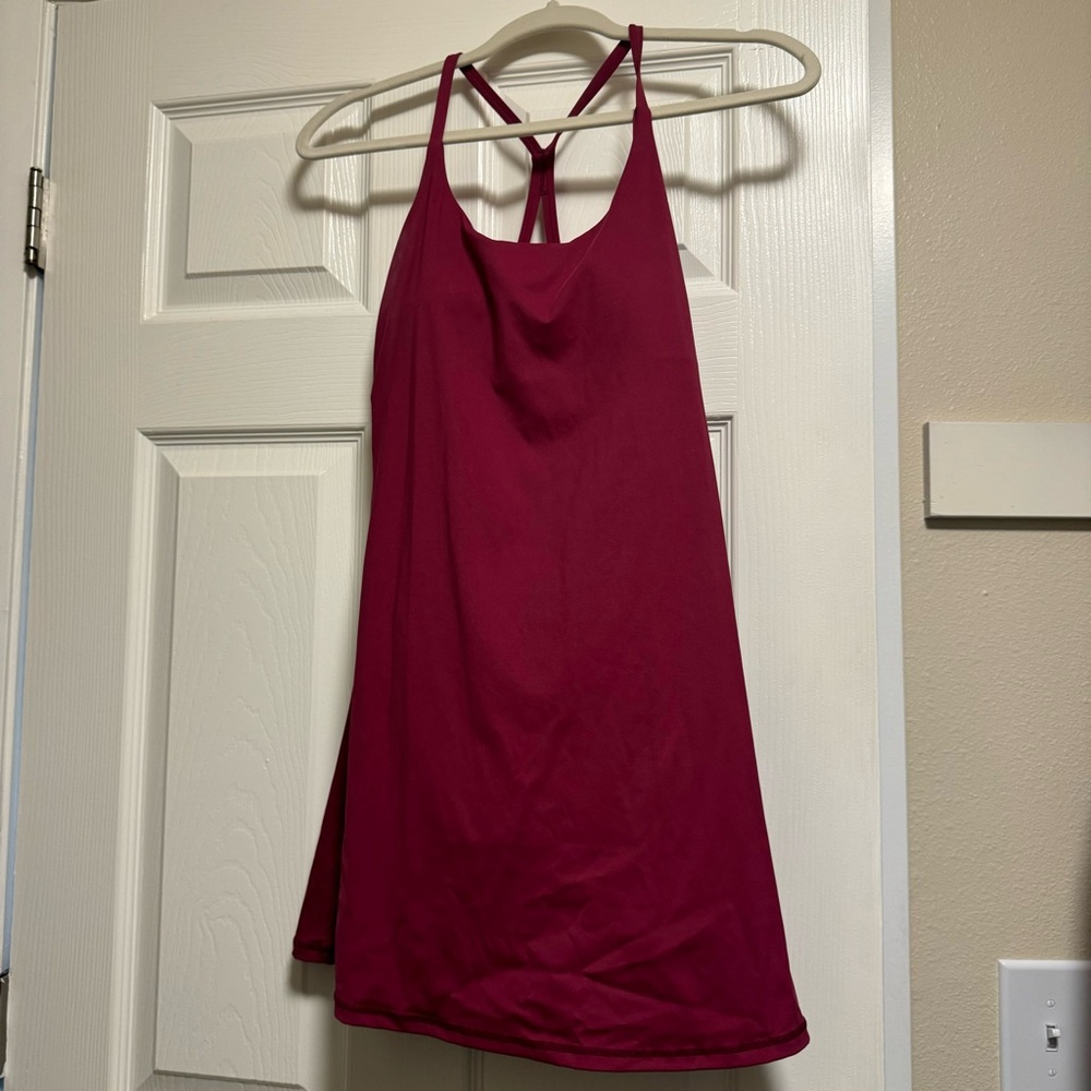 Maroon Exercise Dress with Pockets